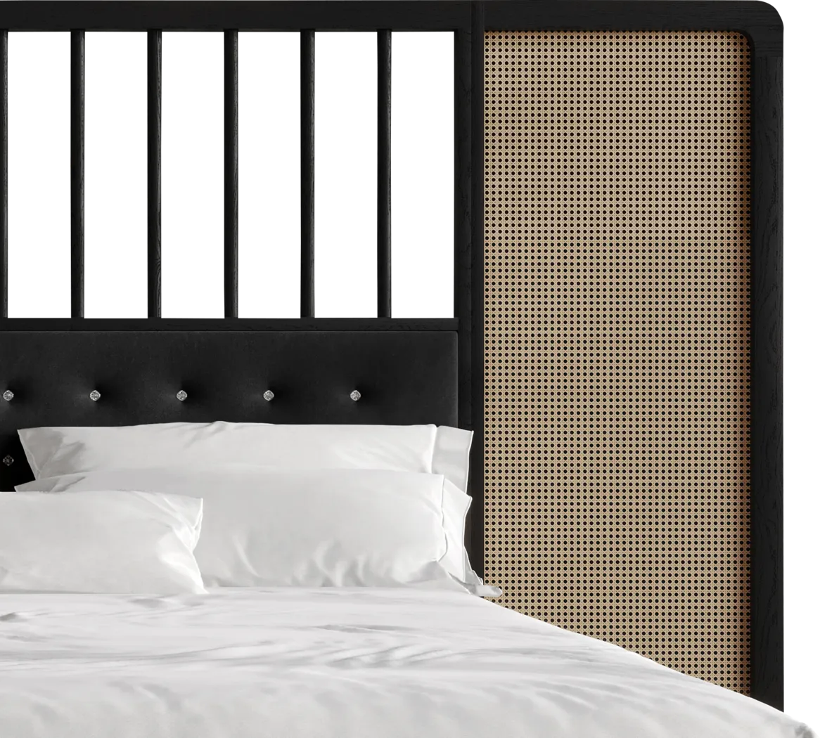 Amynus Black King Bed with Nightstands - Thumbnail - Image 21