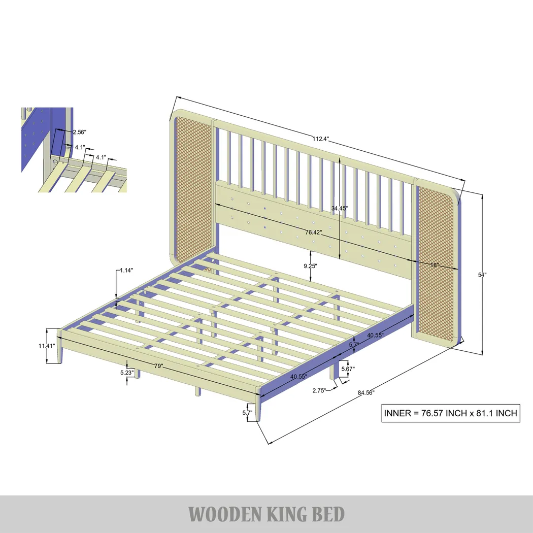 Amynus Black King Bed with Nightstands - Thumbnail - Image 4