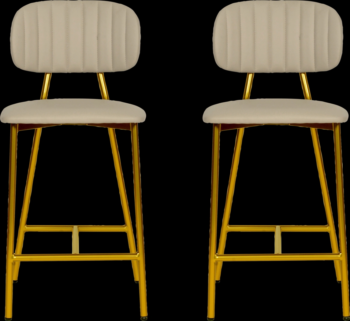 Ana Lee Beige Counter Stool, Set of 2 - Thumbnail - Image 1