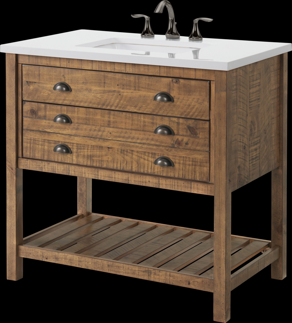 Anaar Natural Brown Bathroom Vanity - Thumbnail - Image 1