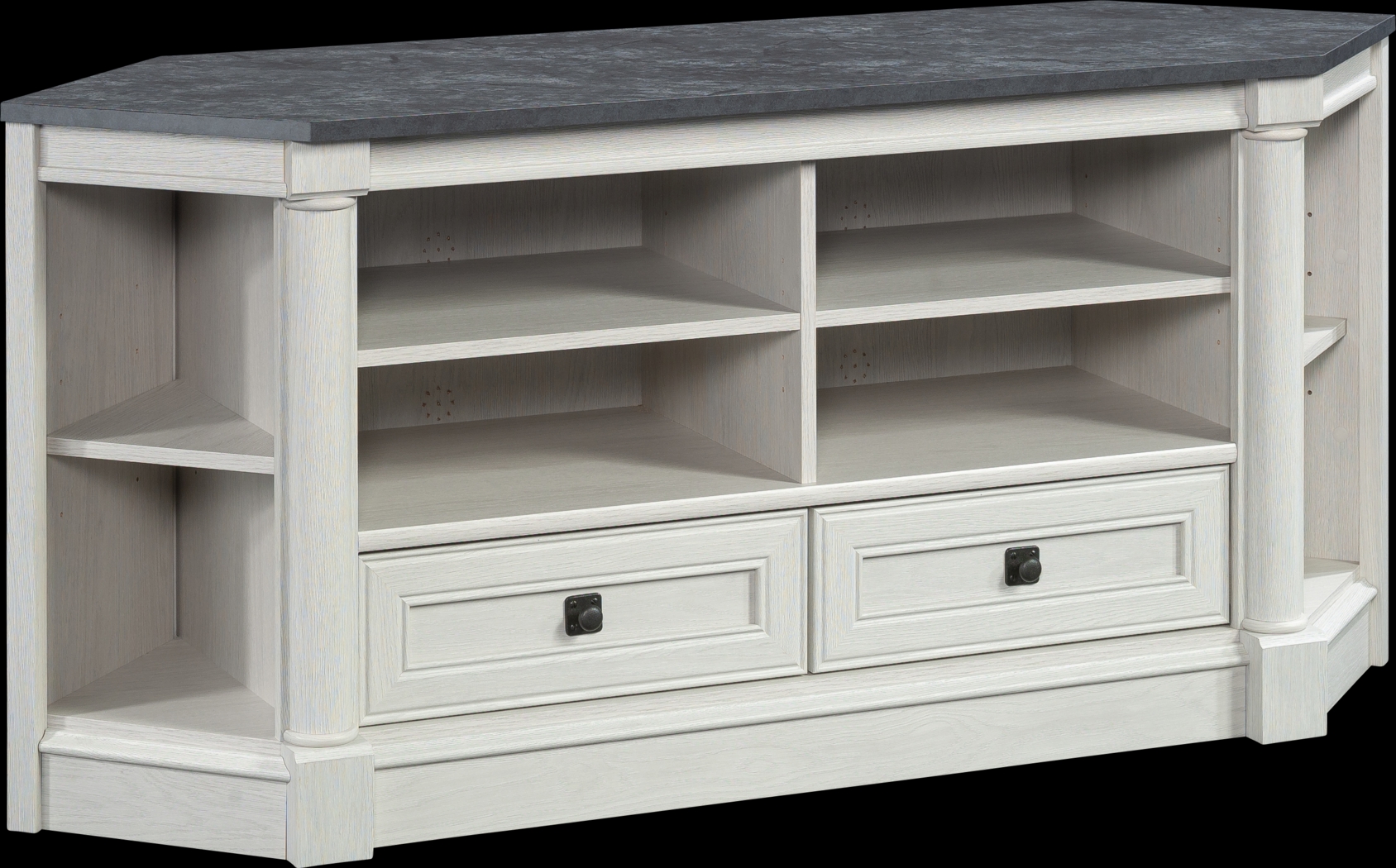 Anacaho Light Gray 61.5 in. Corner Console - Thumbnail - Image 1