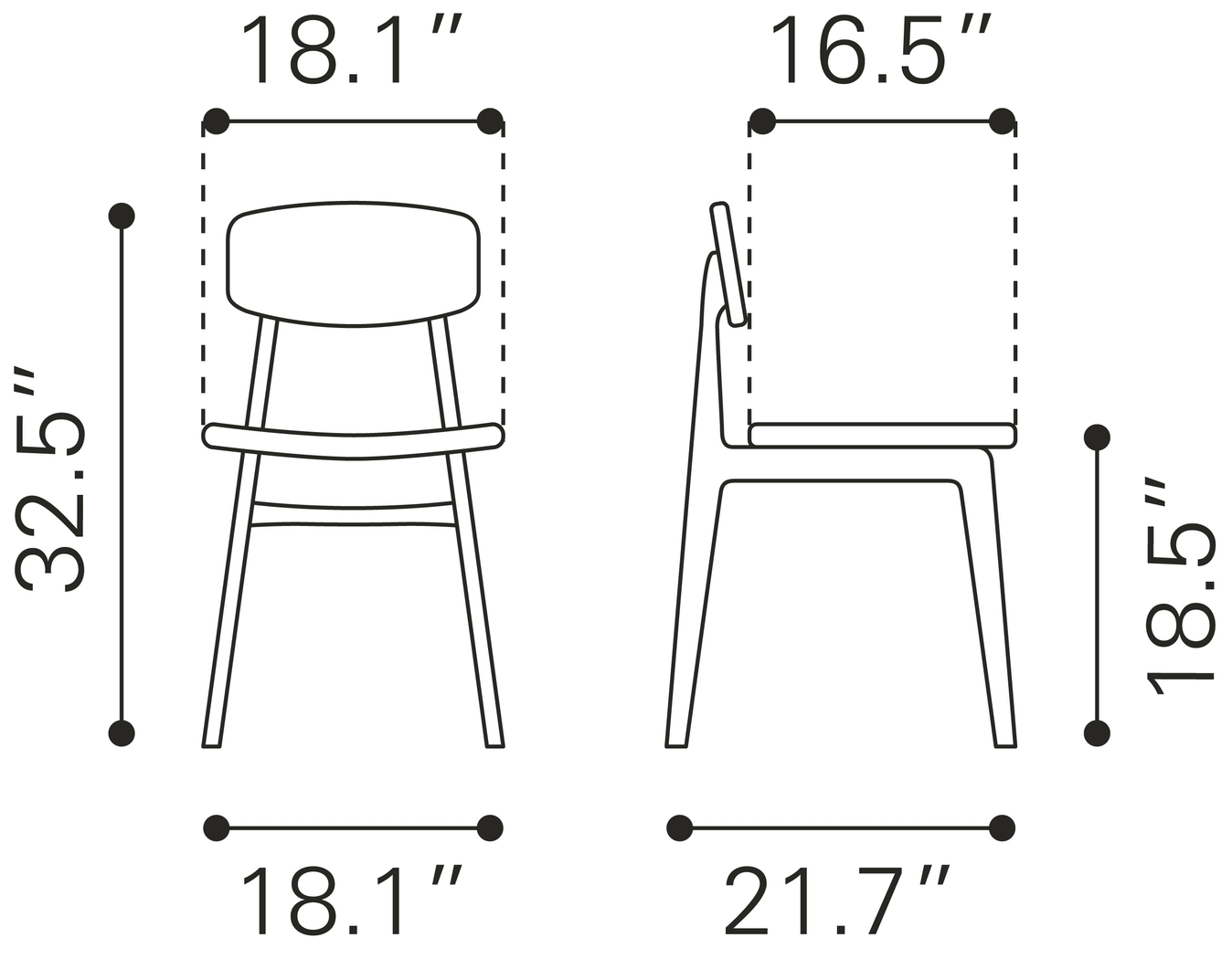 Anacosta Black Dining Chair, Set of 2 - Thumbnail - Image 10