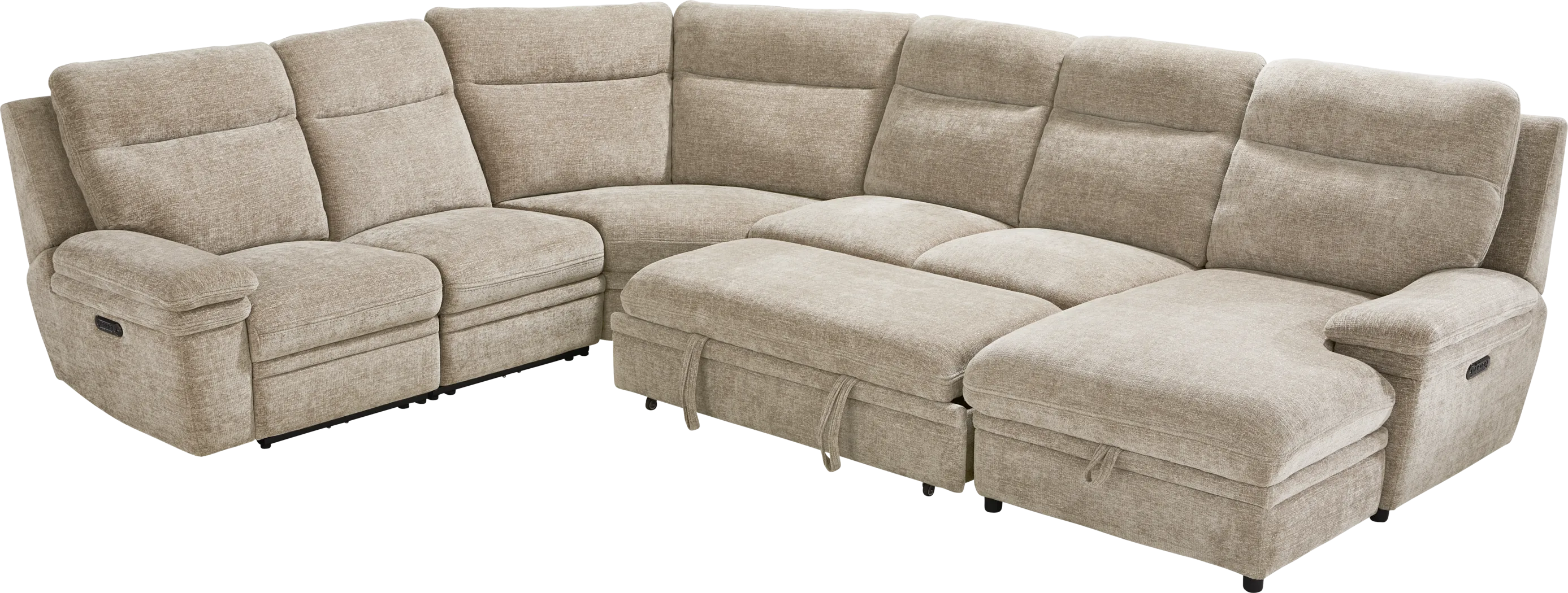 Anaheim Latte 5 Pc Dual Power Reclining Sectional - Thumbnail - Image 3
