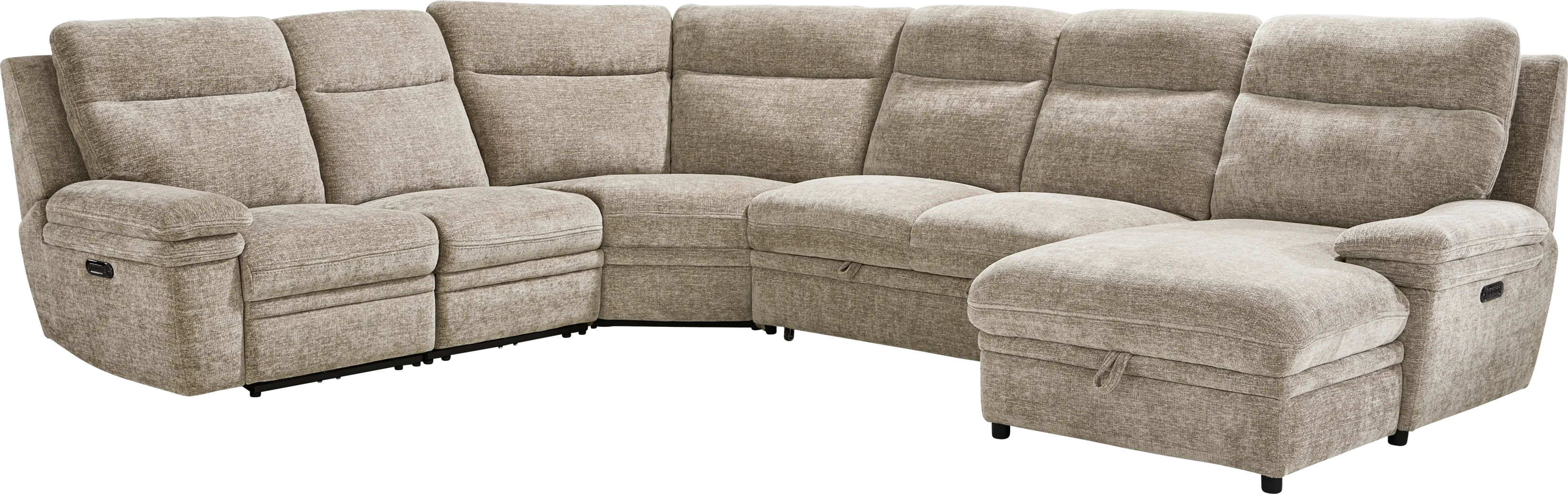 Anaheim Latte 5 Pc Dual Power Reclining Sectional - Thumbnail - Image 1