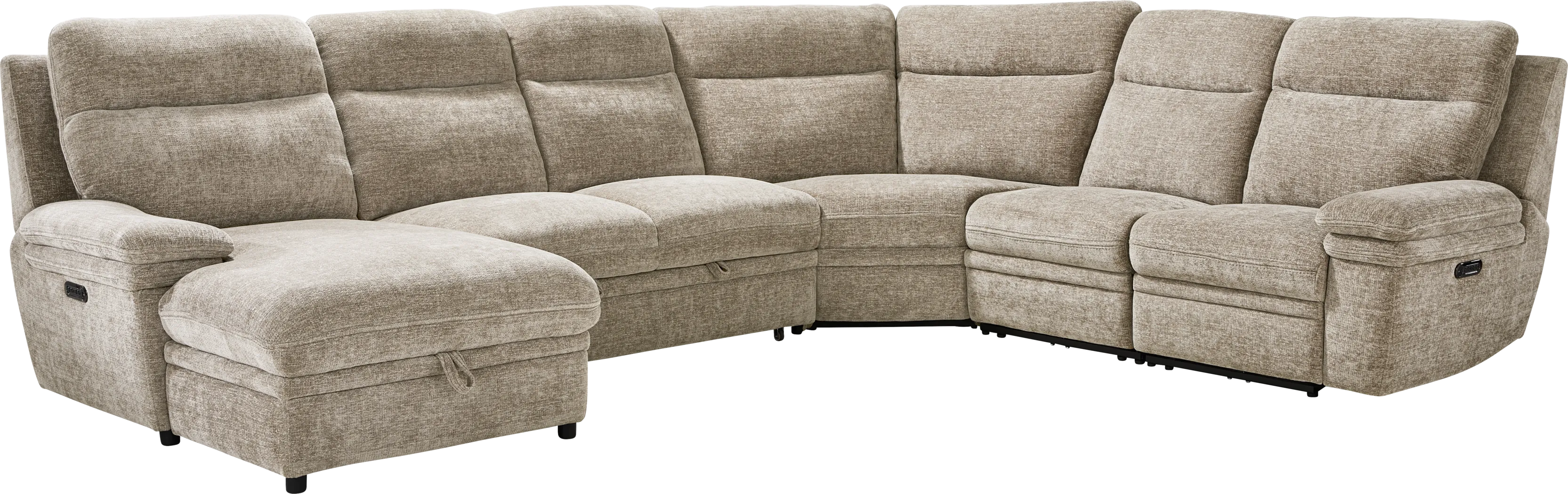 Anaheim Latte 5 Pc Dual Power Reclining Sectional - Thumbnail - Image 1