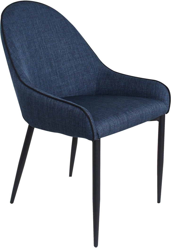 Anaise Dark Blue Dining Chair, Set of 2 - Thumbnail - Image 2