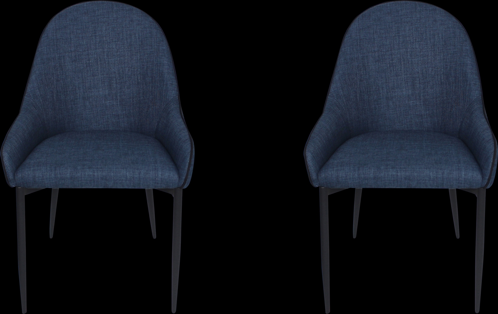 Anaise Dark Blue Dining Chair, Set of 2 - Thumbnail - Image 1