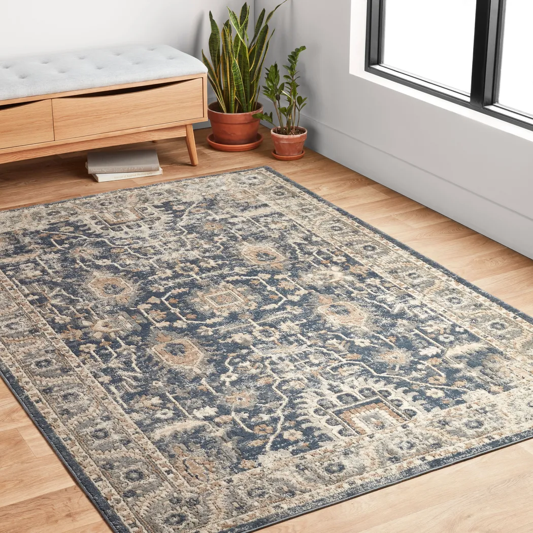 Anala Blue 6'7 x 9'2 Rug - Thumbnail - Image 3
