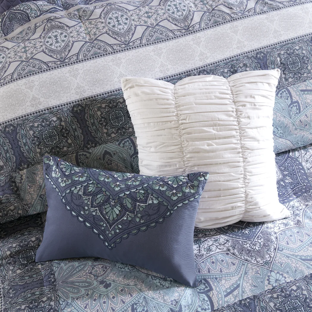 Analeah Blue 7 Pc King Duvet Cover Set - Thumbnail - Image 13