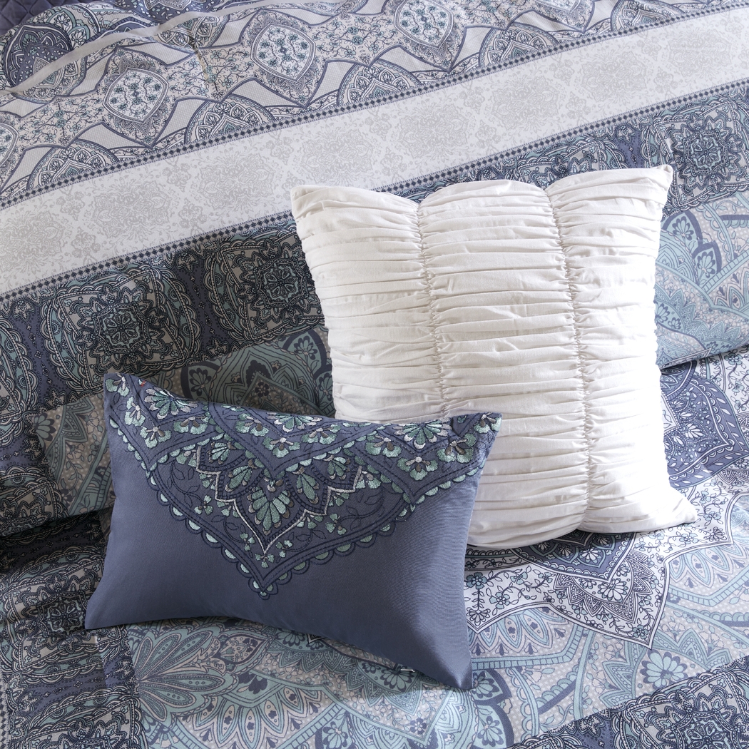 Analeah Blue 7 Pc Queen Duvet Cover Set - Thumbnail - Image 13