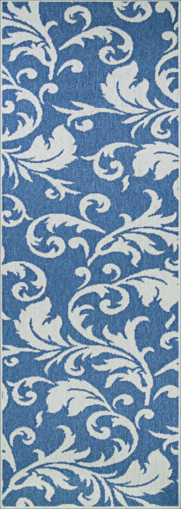 Analiz Blue 2'3 x 7'10 Indoor/Outdoor Runner Rug - Thumbnail - Image 1