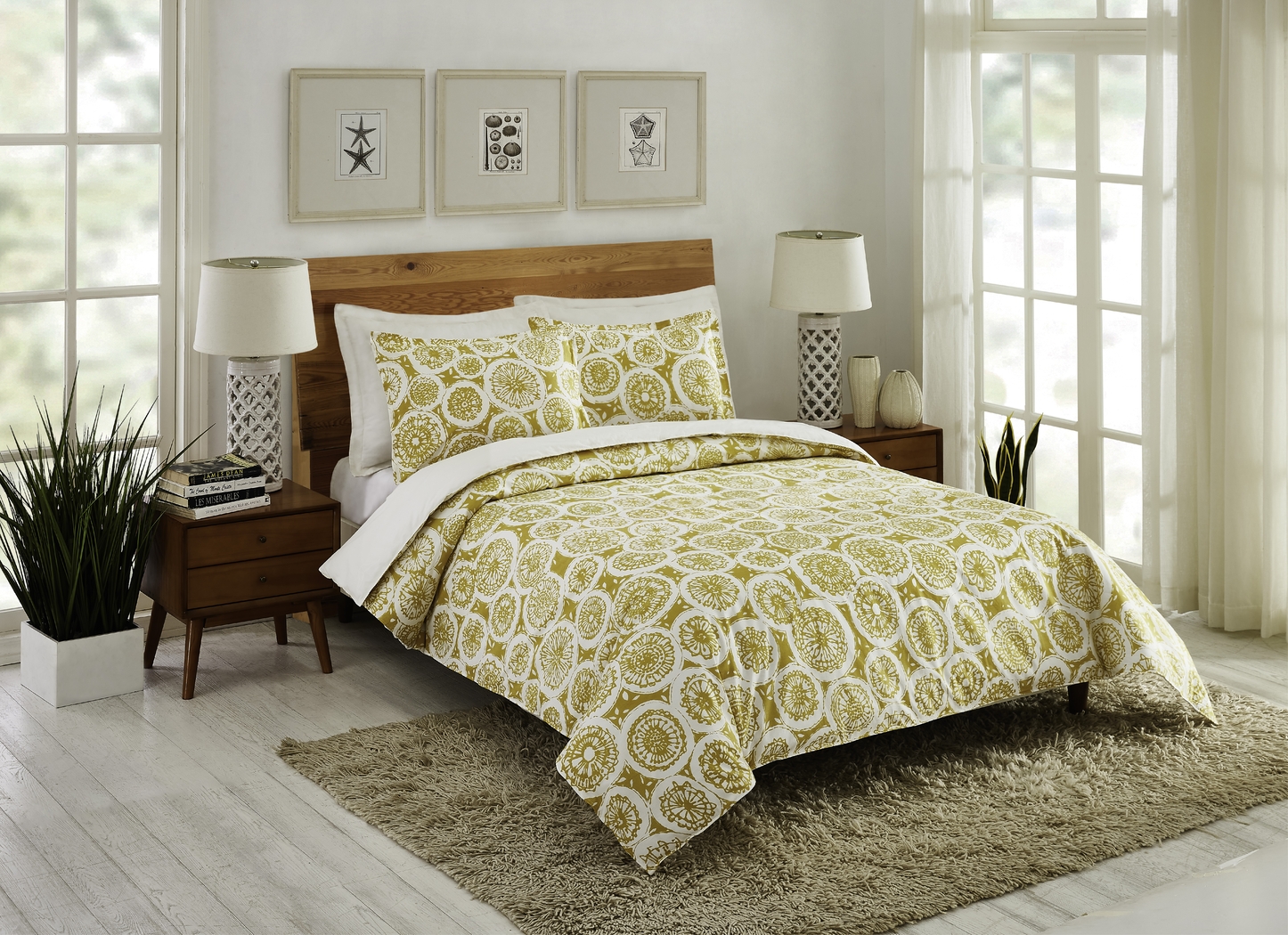 Anandale Yellow 3 Pc King Duvet Set - Thumbnail - Image 2