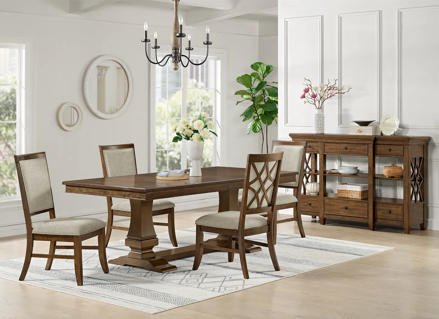 Anastas Brown Side Chair, Set of 2 - Thumbnail - Image 2