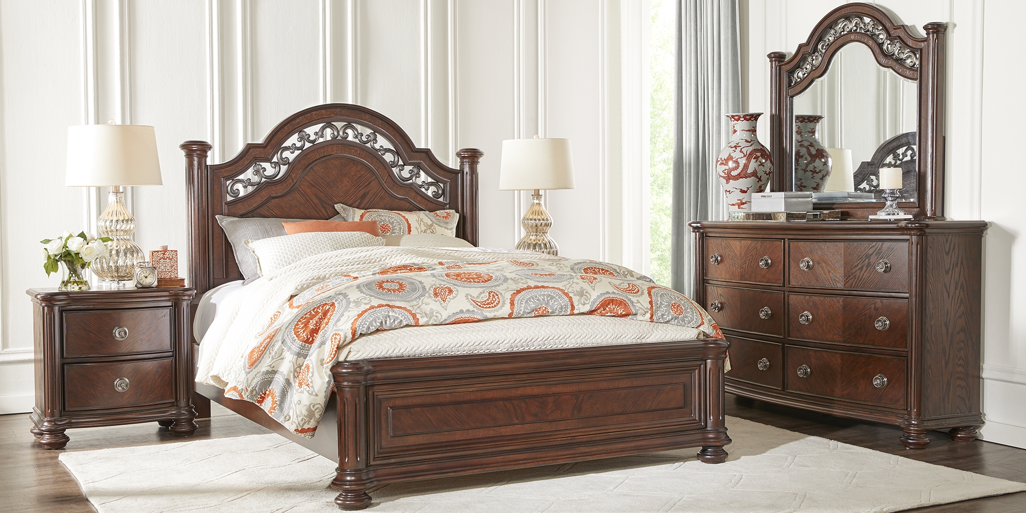 Anastasia Brown 7 Pc Queen Panel Bedroom - Thumbnail - Image 1