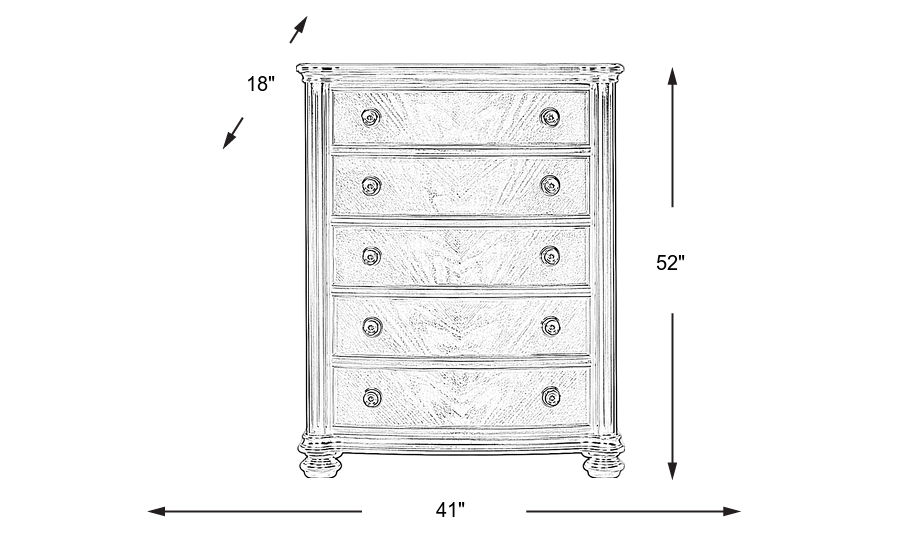 Dimension Image. Please refer to the Dimension Tab on this page for dimension details.