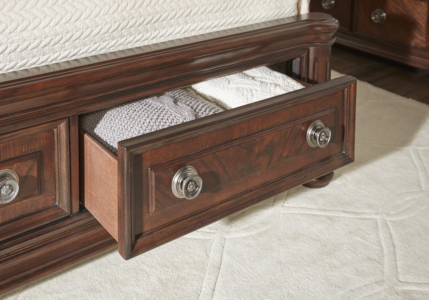 Anastasia Brown 7 Pc Queen Panel Bedroom with Storage - Thumbnail - Image 3