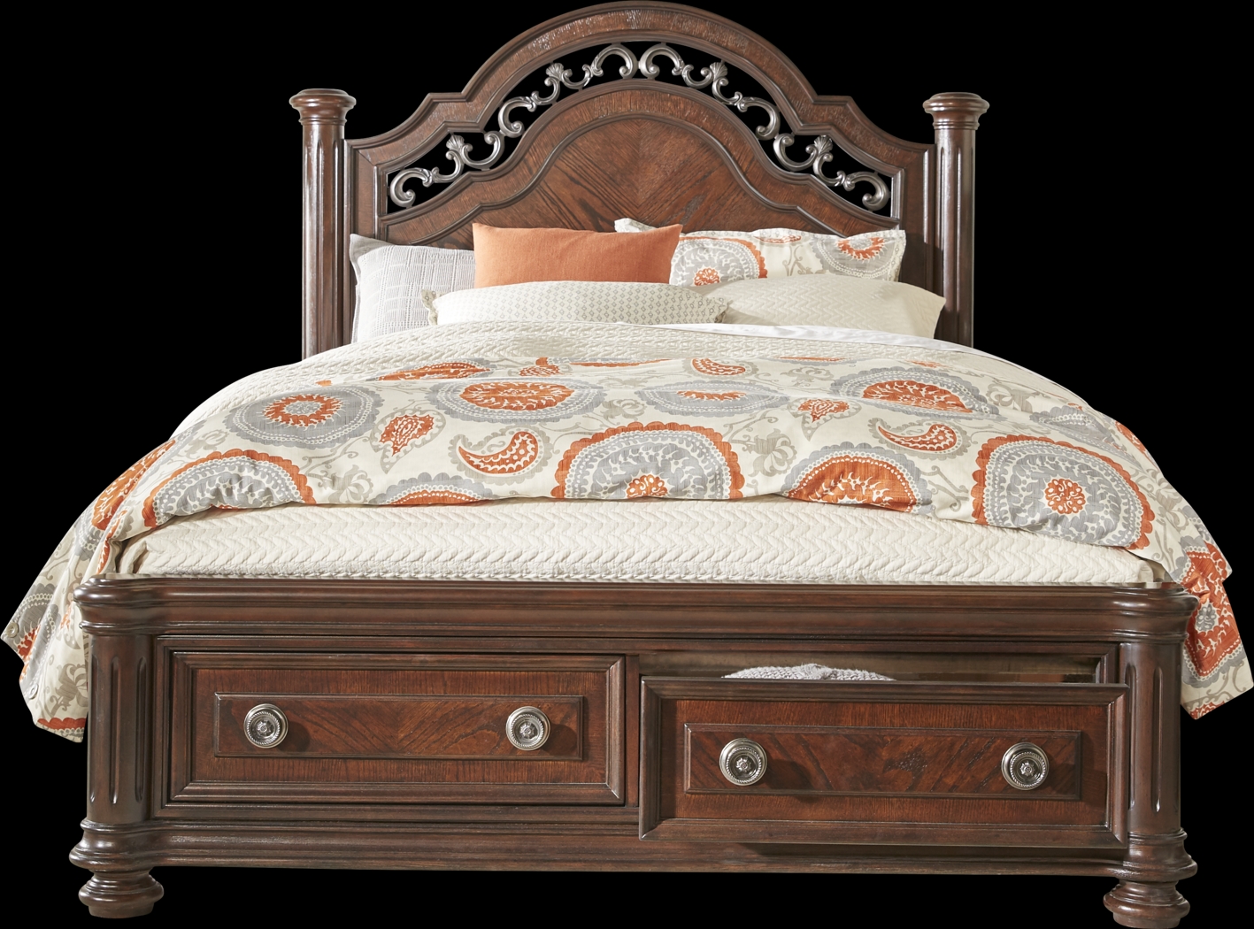 Anastasia Brown 7 Pc Queen Panel Bedroom with Storage - Thumbnail - Image 2