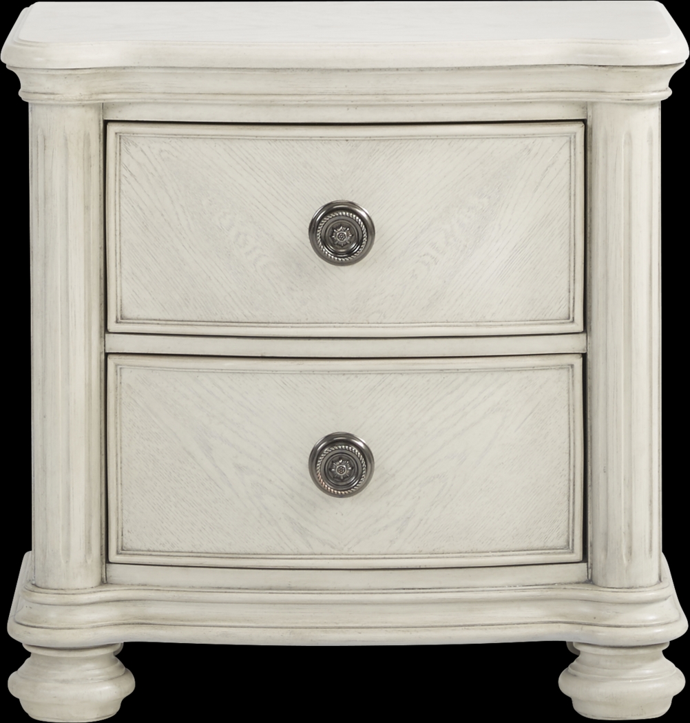 Anastasia White 7 Pc King Panel Bedroom with Storage - Thumbnail - Image 6