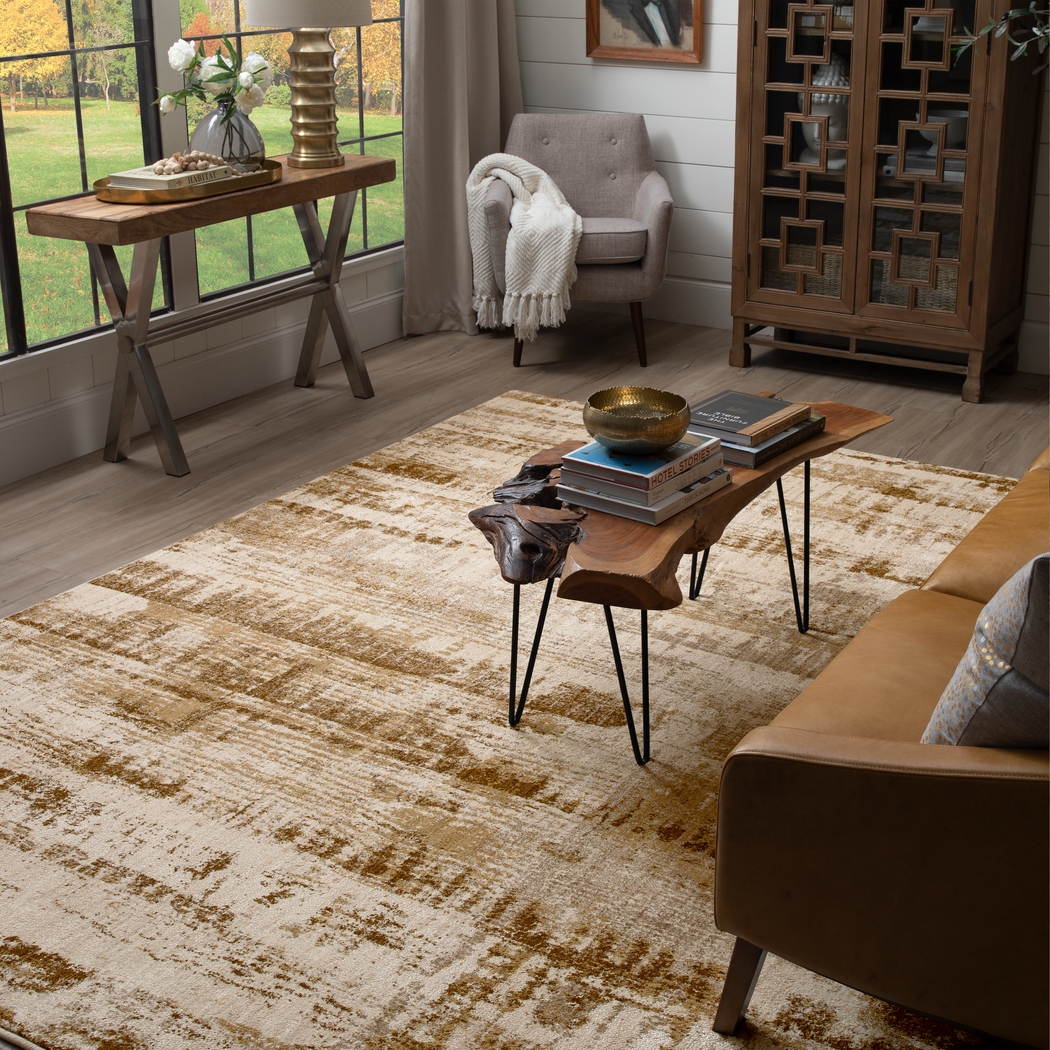Anburn Gold 6'6 x 9'6 Rug - Thumbnail - Image 3