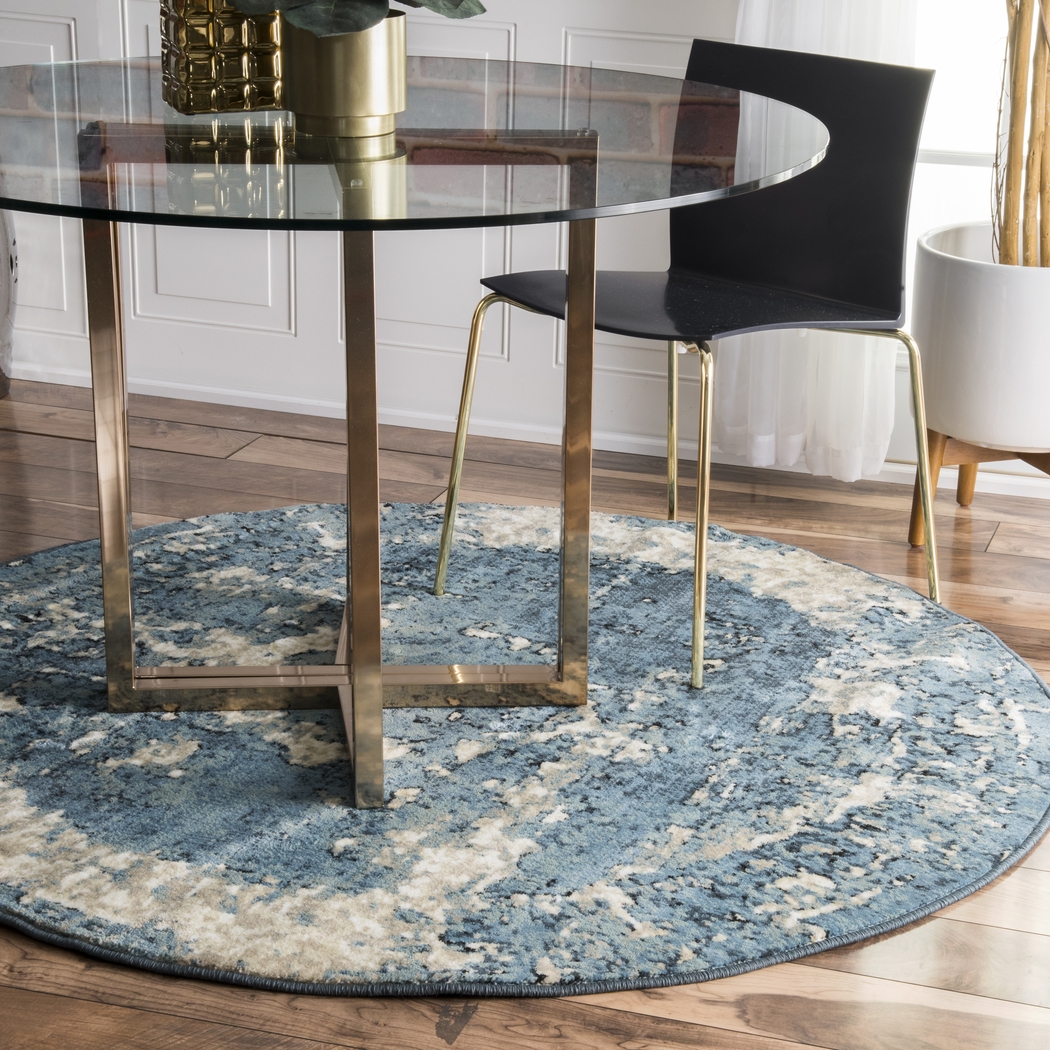 Andena Blue 5' Round Rug - Thumbnail - Image 2