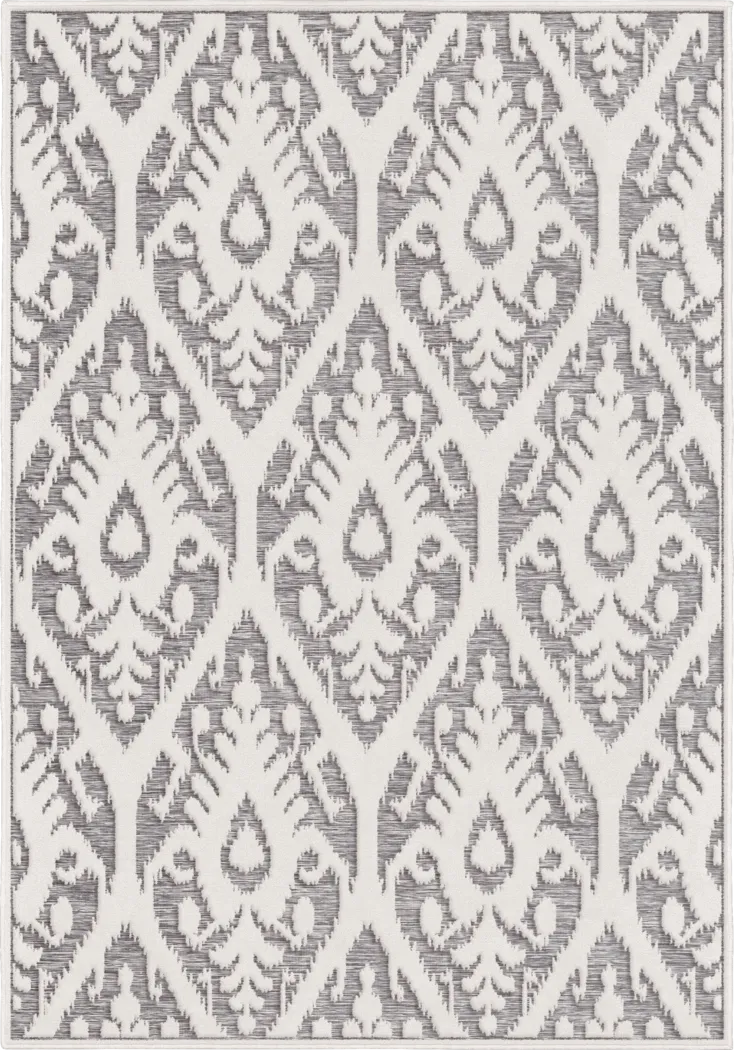 Andena Gray 7'9 x 10'10 Indoor/Outdoor Rug - Thumbnail - Image 1