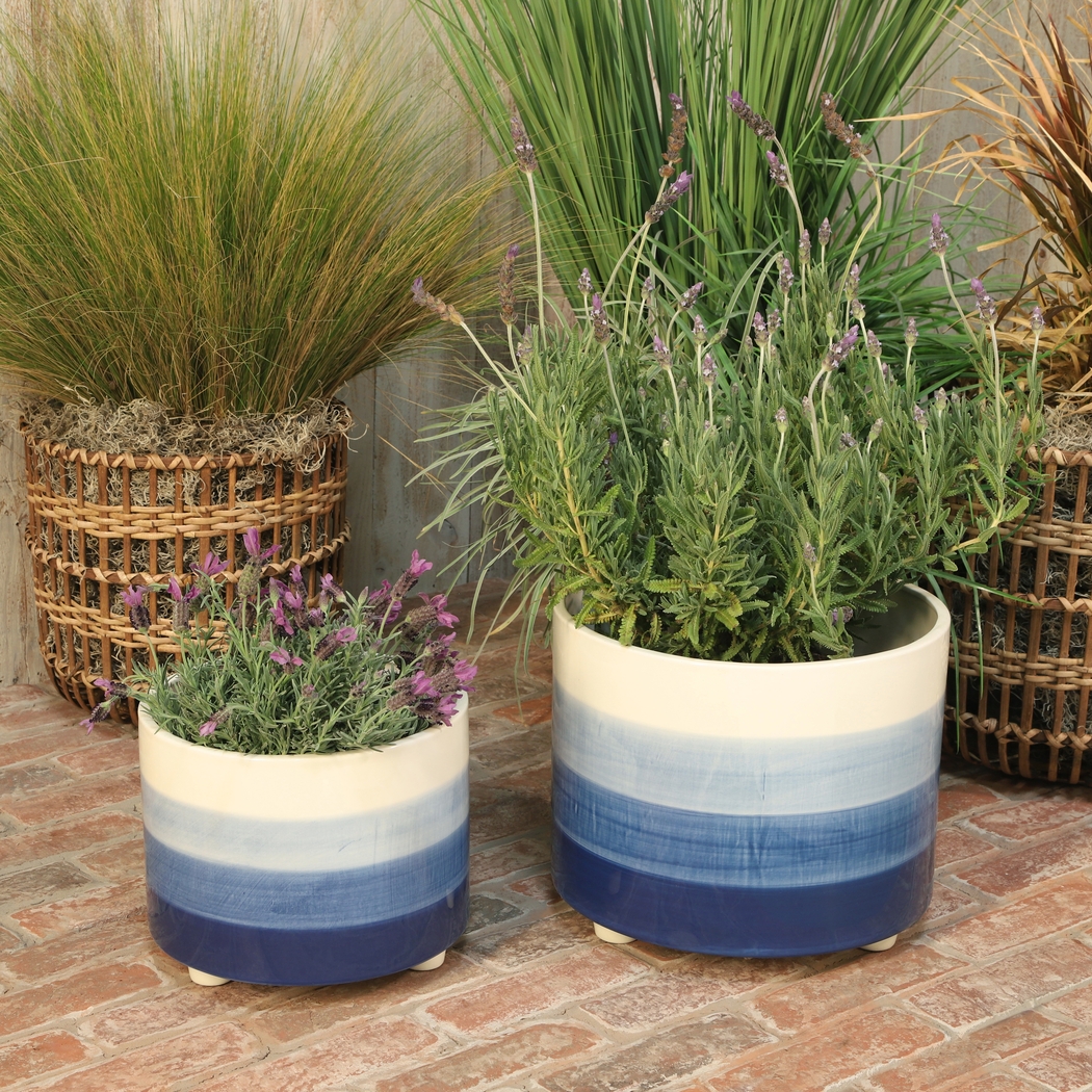 Andova Blue Planter, Set of 2 - Thumbnail - Image 2