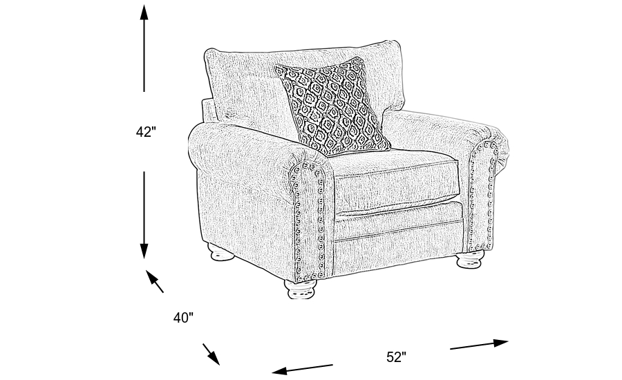 Dimension Image. Please refer to the Dimension Tab on this page for dimension details.