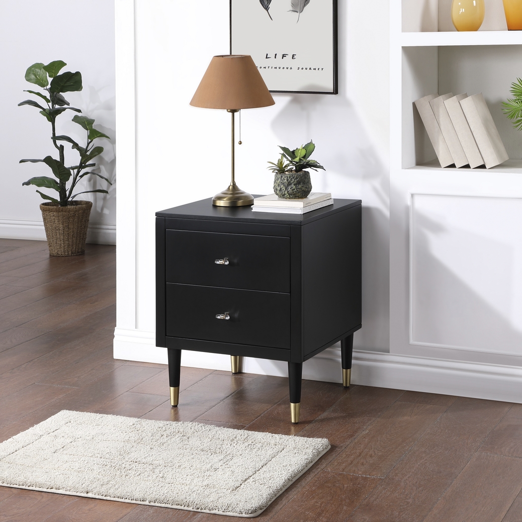 Andring Black Nightstand - Thumbnail - Image 2
