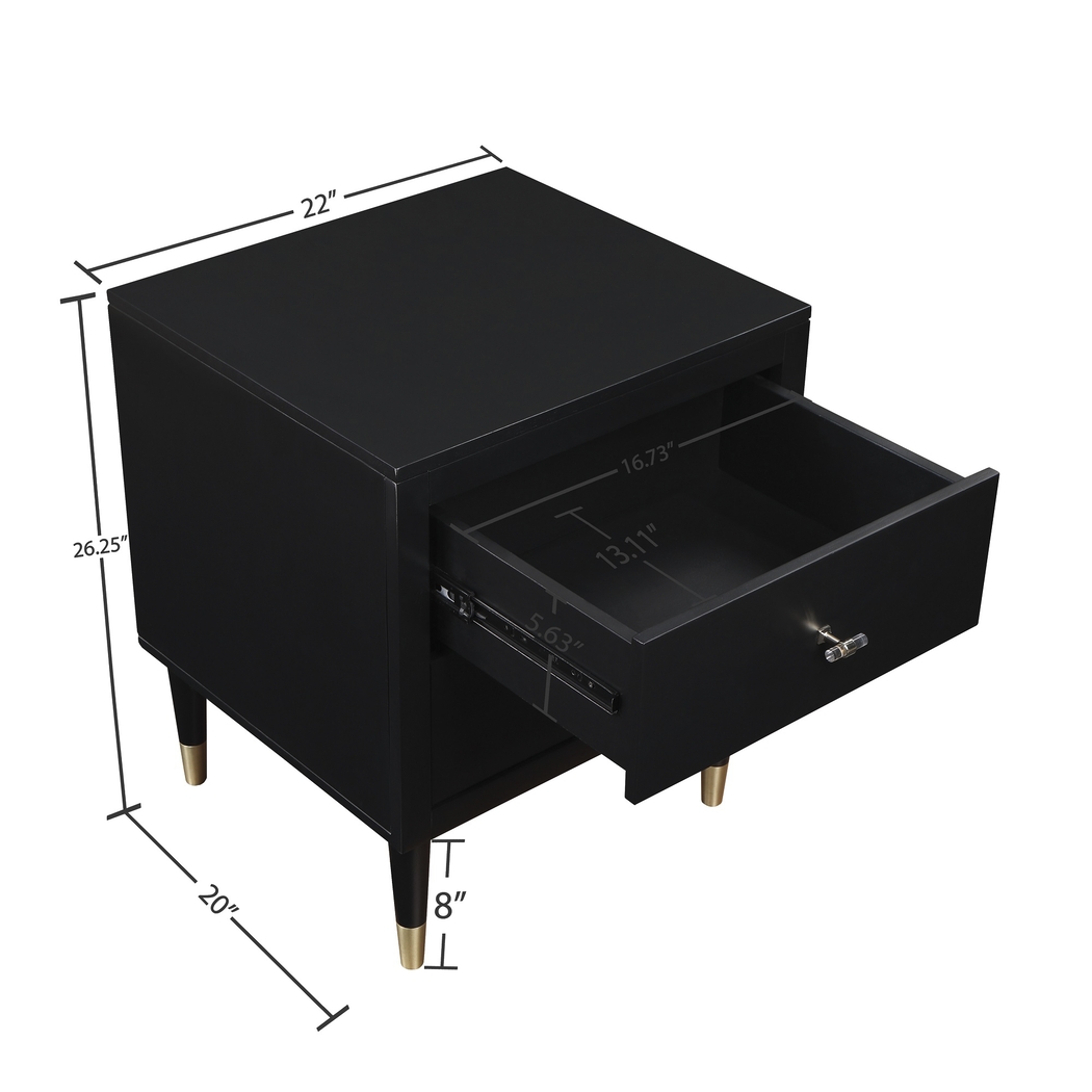 Andring Black Nightstand - Thumbnail - Image 12