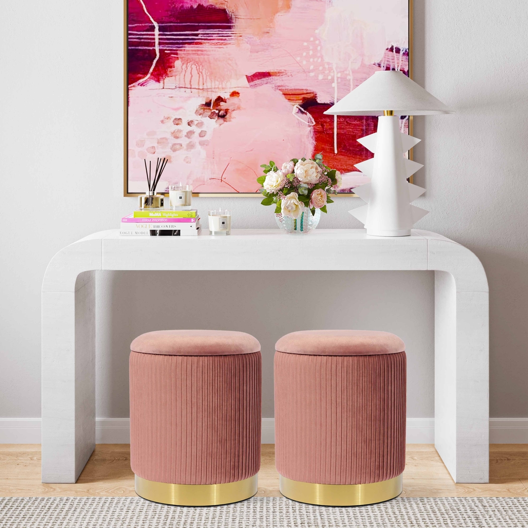 Anellar Pink Blush Storage Ottoman - Thumbnail - Image 7