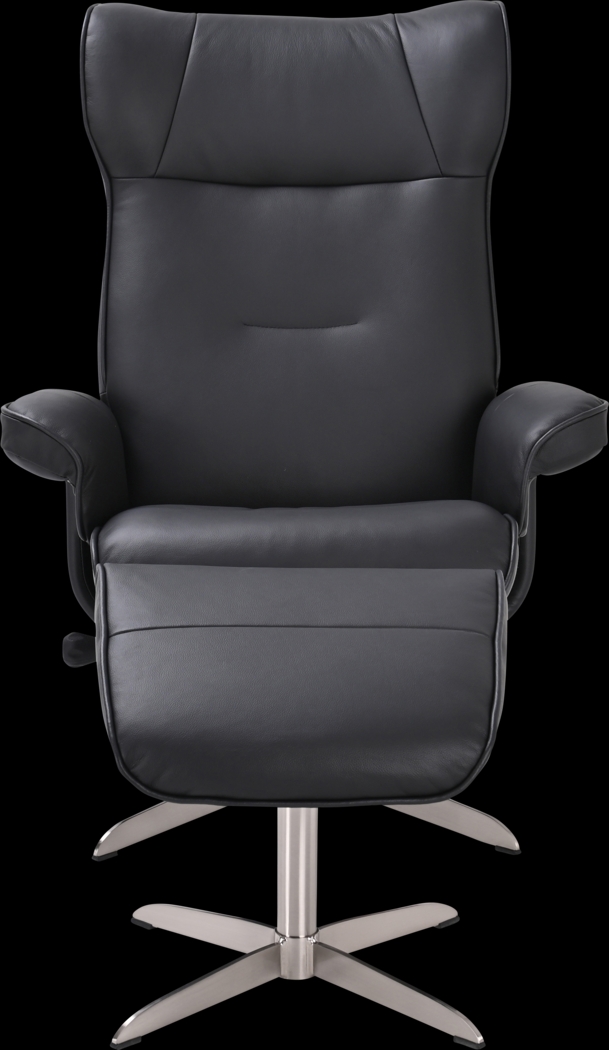 Aneoura Black Recliner and Ottoman - Thumbnail - Image 3
