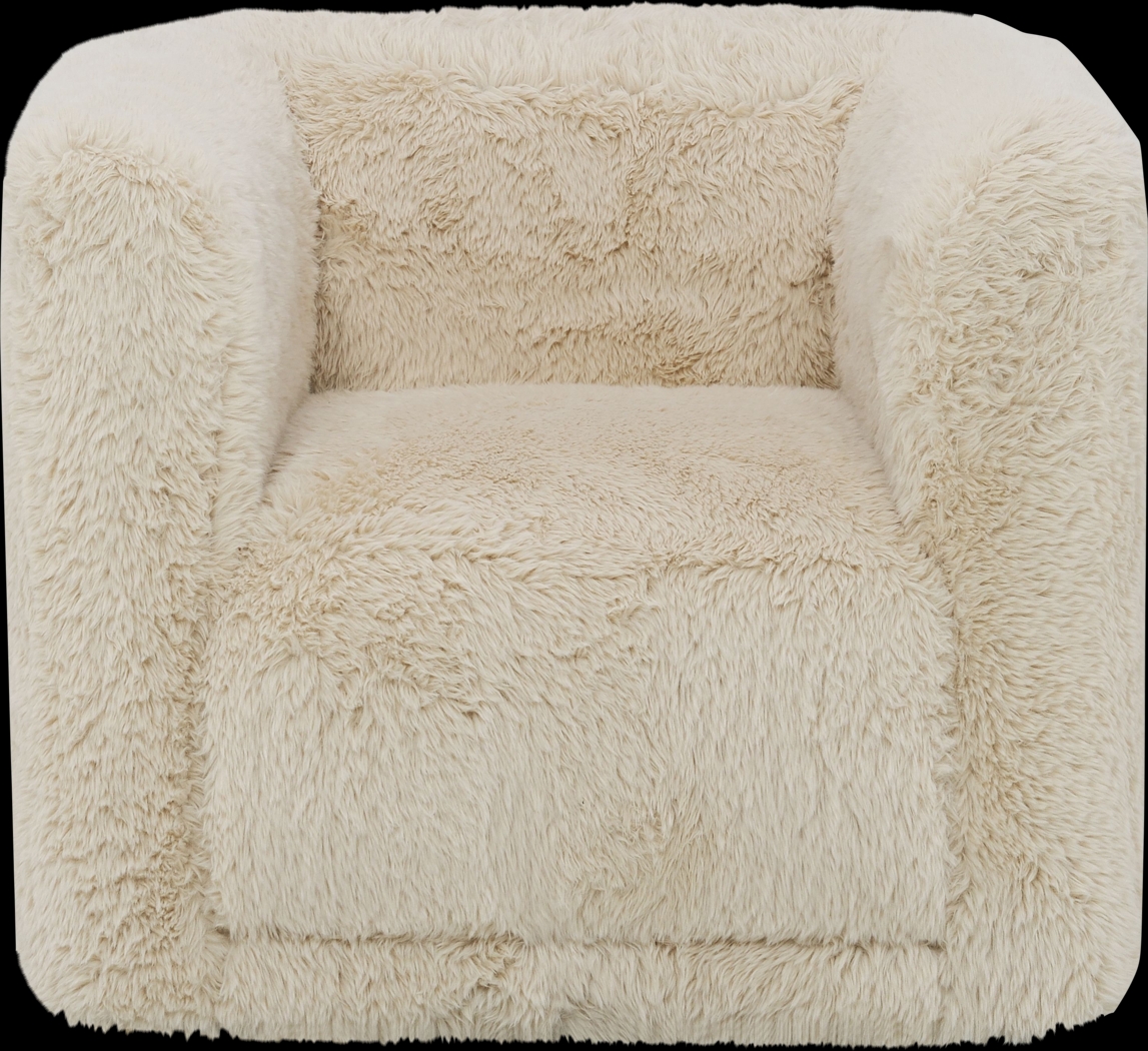 Angelfisha Beige Swivel Accent Chair - Thumbnail - Image 3