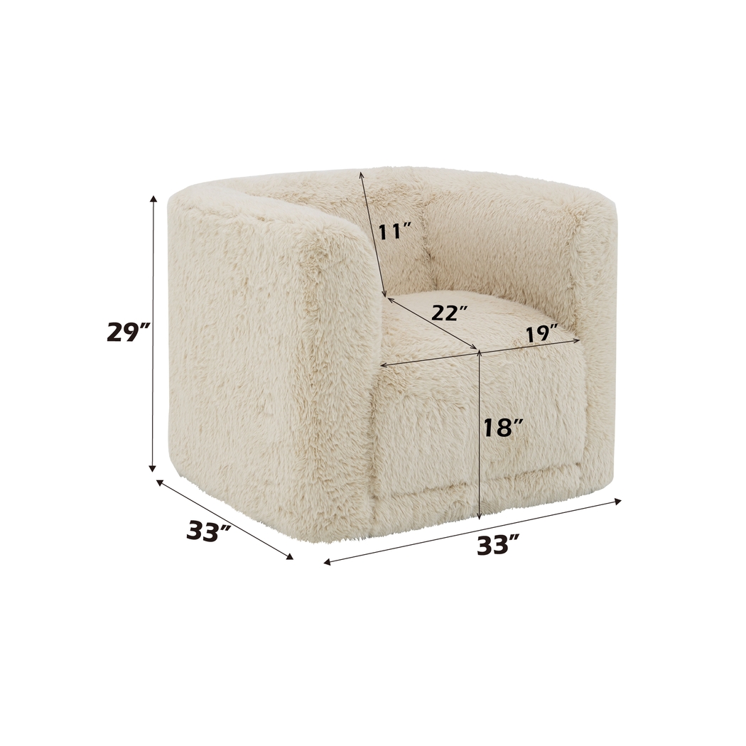Angelfisha Beige Swivel Accent Chair - Thumbnail - Image 8