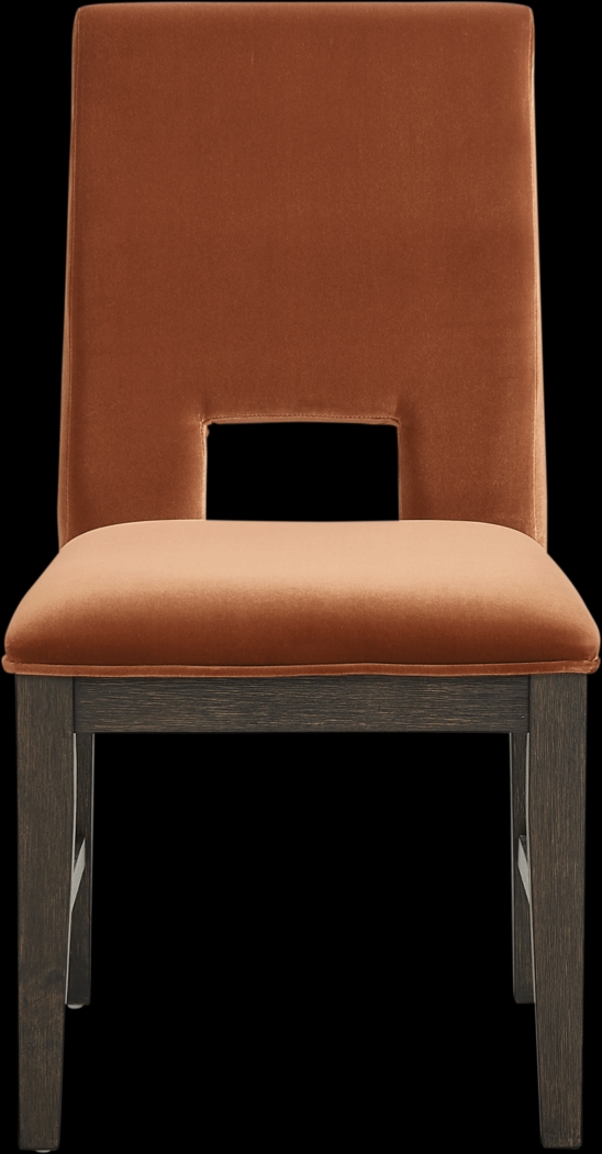 Angelica Brown 5 Pc Dining Room with Orange Side Chairs - Thumbnail - Image 6