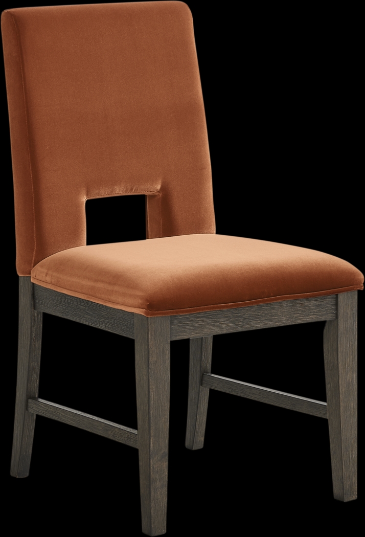 Angelica Brown 5 Pc Dining Room with Orange Side Chairs - Thumbnail - Image 4