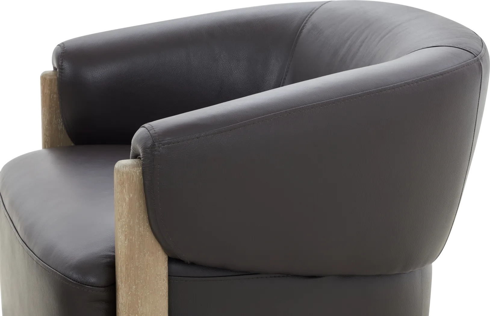 Angelini Brown Leather Swivel Chair - Image 4