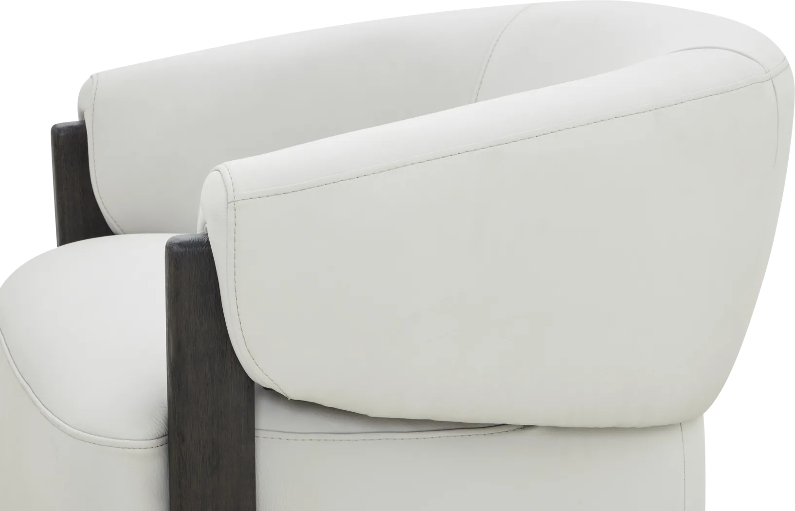 Angelini Ivory Leather Swivel Chair - Thumbnail - Image 4