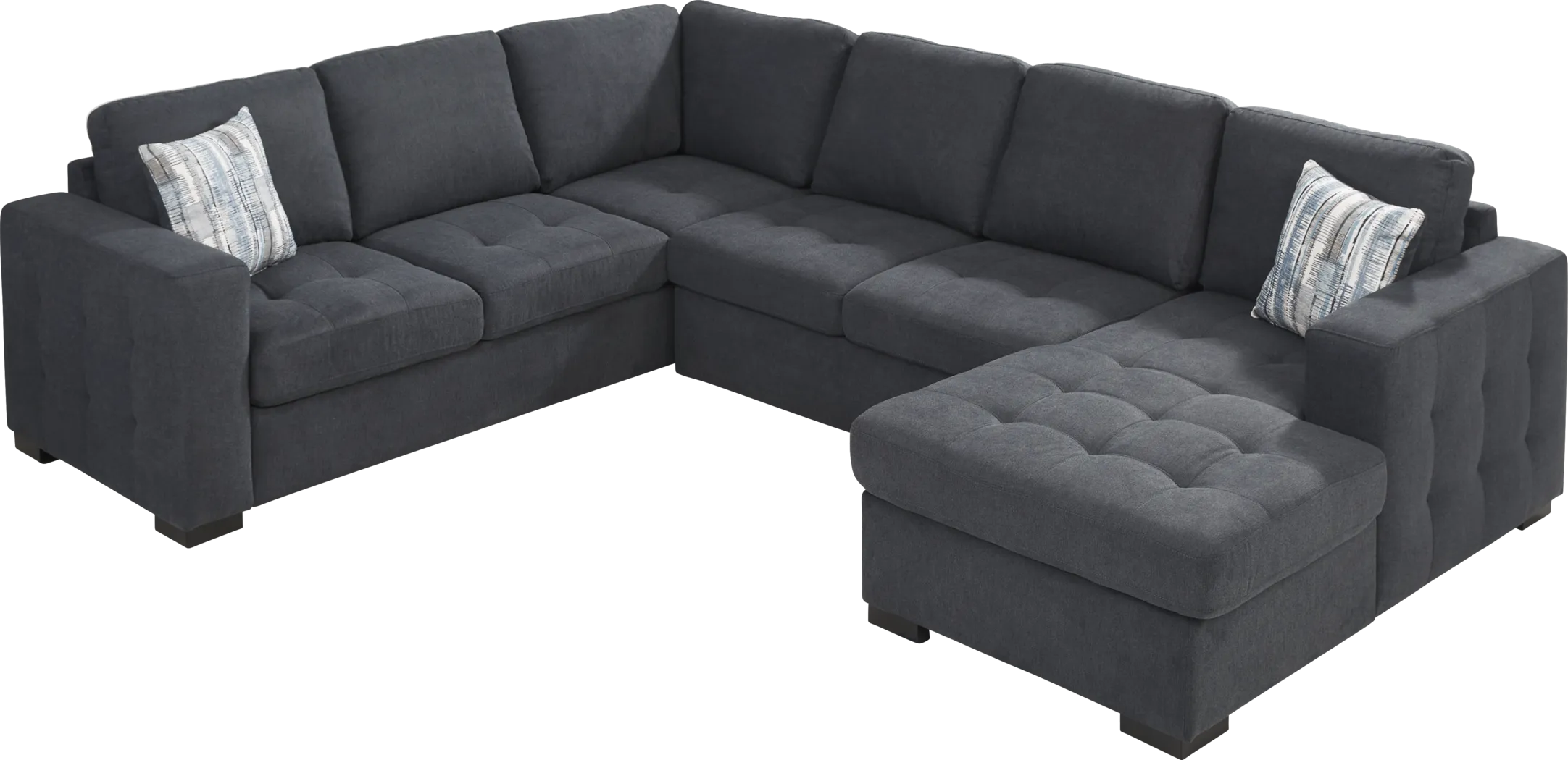 Angelino Heights Blue 3 Pc Sleeper Sectional - Thumbnail - Image 1