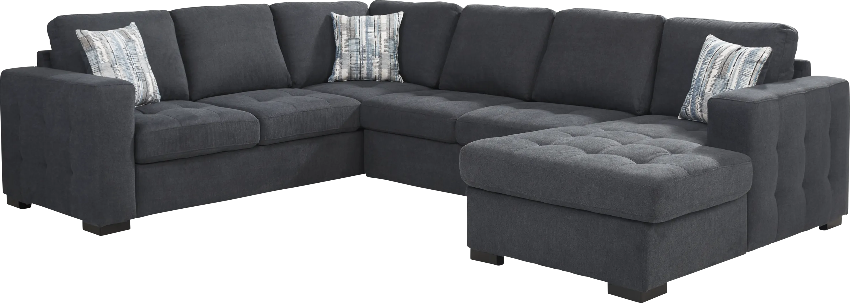 Angelino Heights Blue 3 Pc Sleeper Sectional - Thumbnail - Image 3