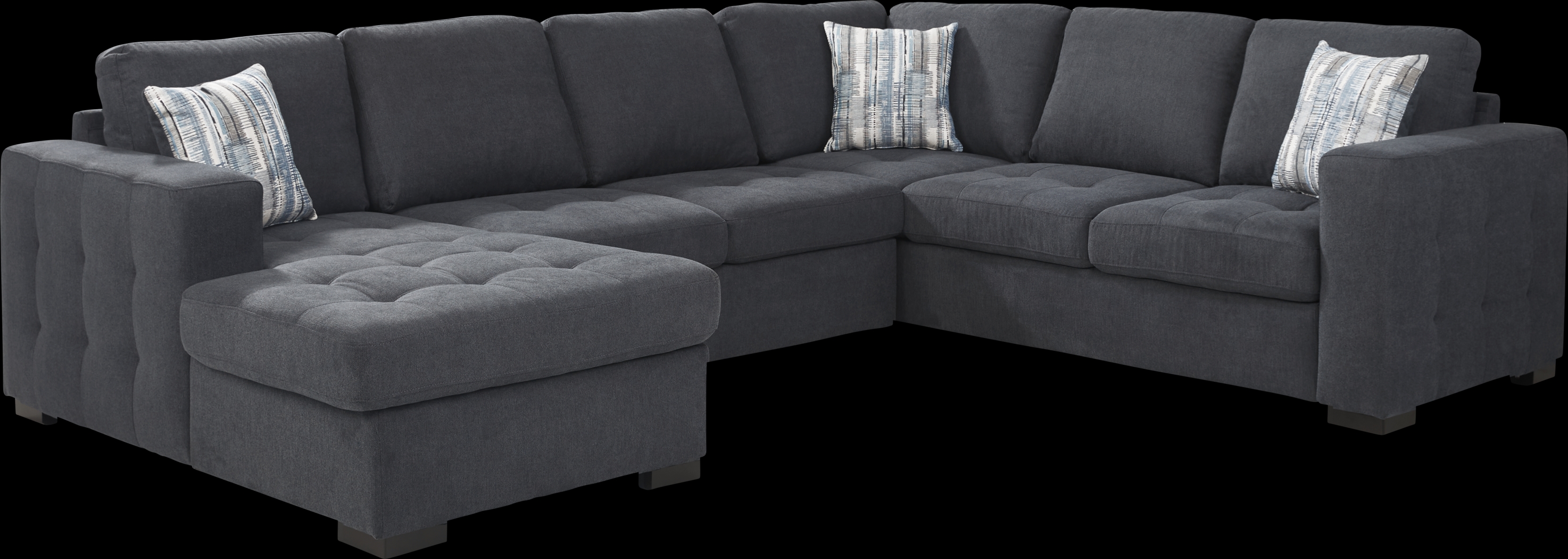 Angelino Heights Blue 3 Pc Sleeper Sectional - Thumbnail - Image 3