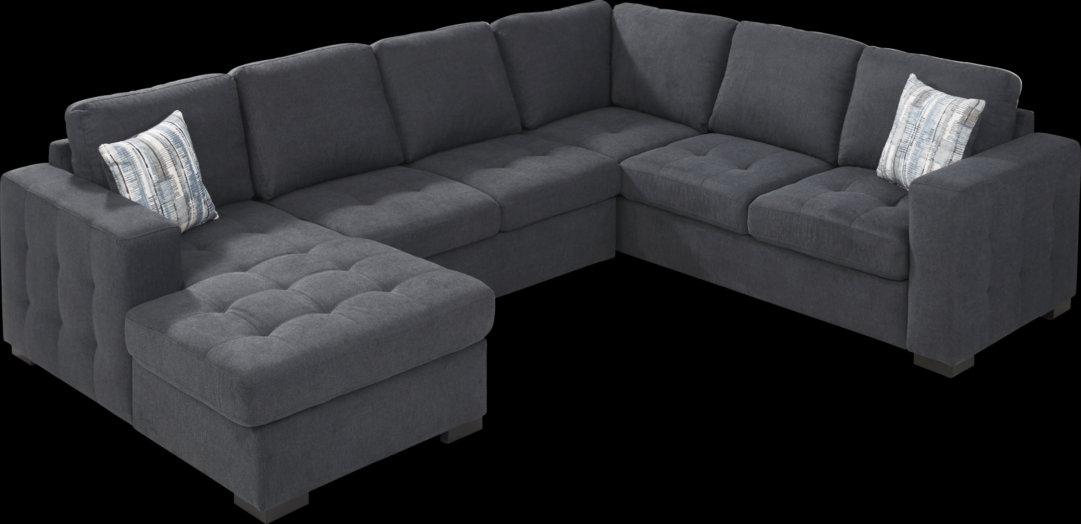 Angelino Heights Blue 3 Pc Sleeper Sectional - Thumbnail - Image 1