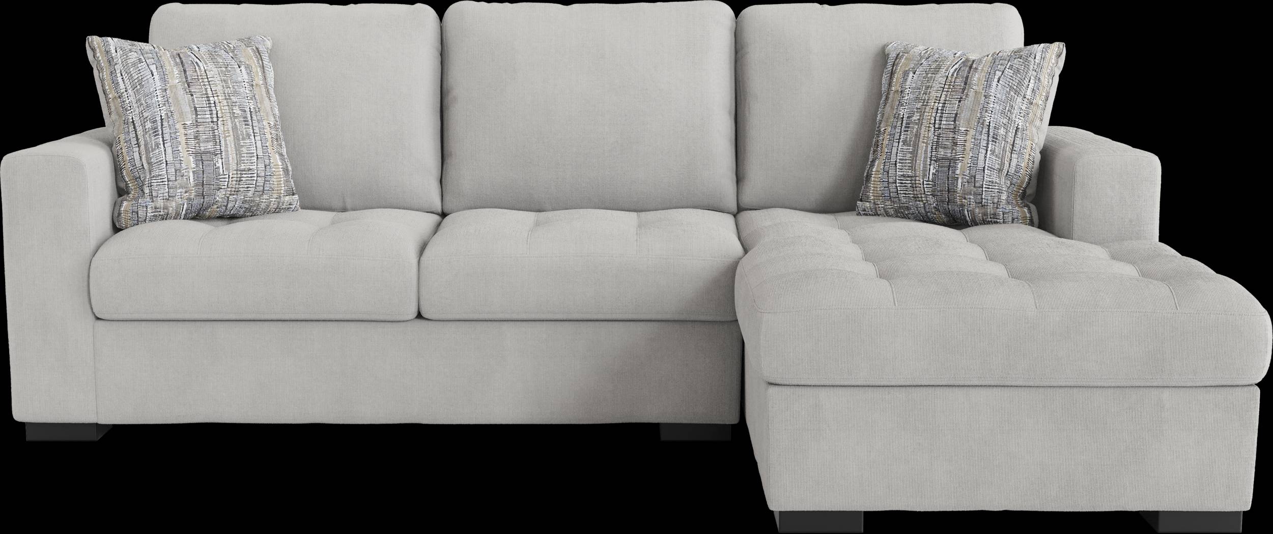 Angelino Heights Gray 2 Pc Sleeper Sectional - Thumbnail - Image 3