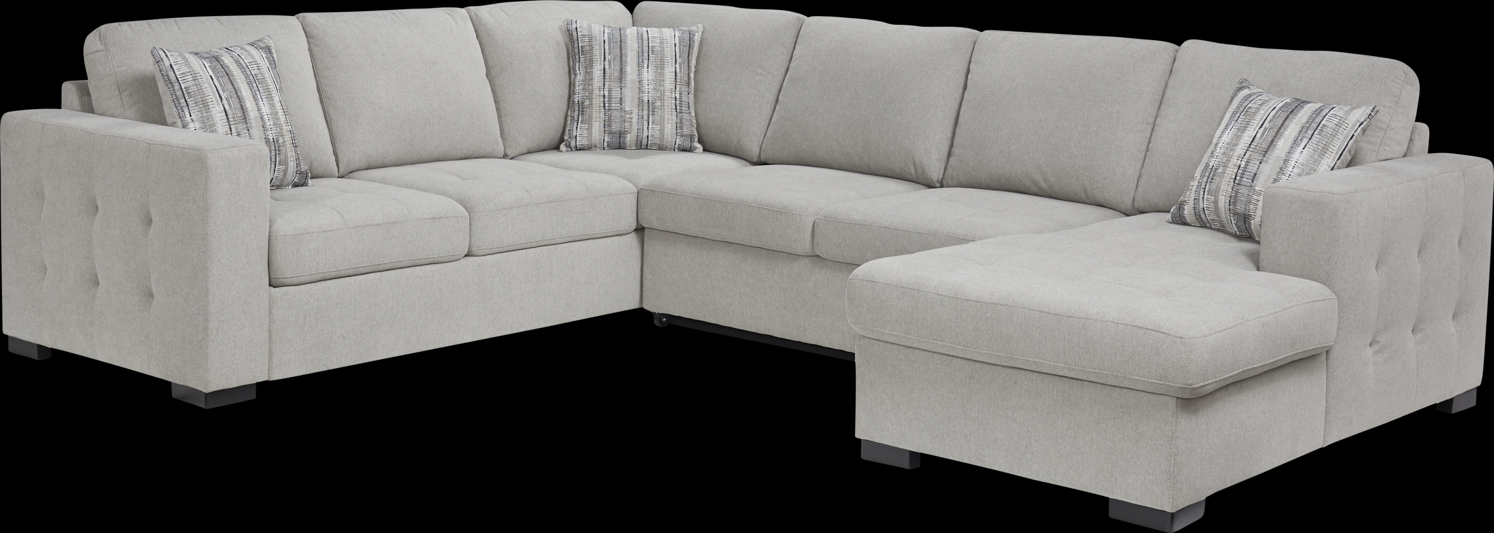 Angelino Heights Gray 3 Pc Sleeper Sectional - Thumbnail - Image 1