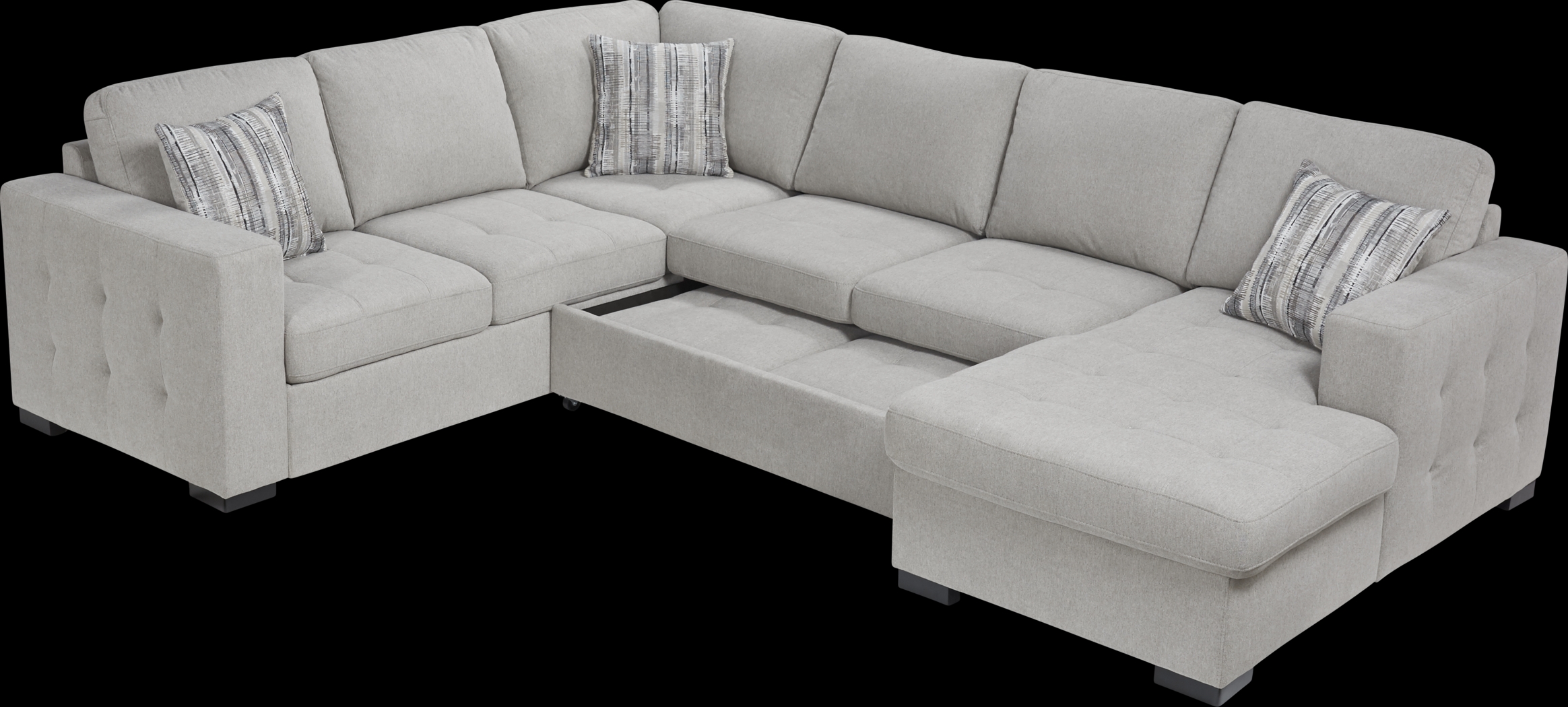 Angelino Heights Gray 3 Pc Sleeper Sectional - Thumbnail - Image 4