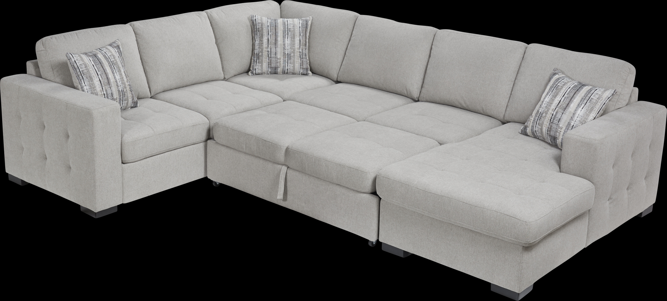 Angelino Heights Gray 3 Pc Sleeper Sectional - Thumbnail - Image 5
