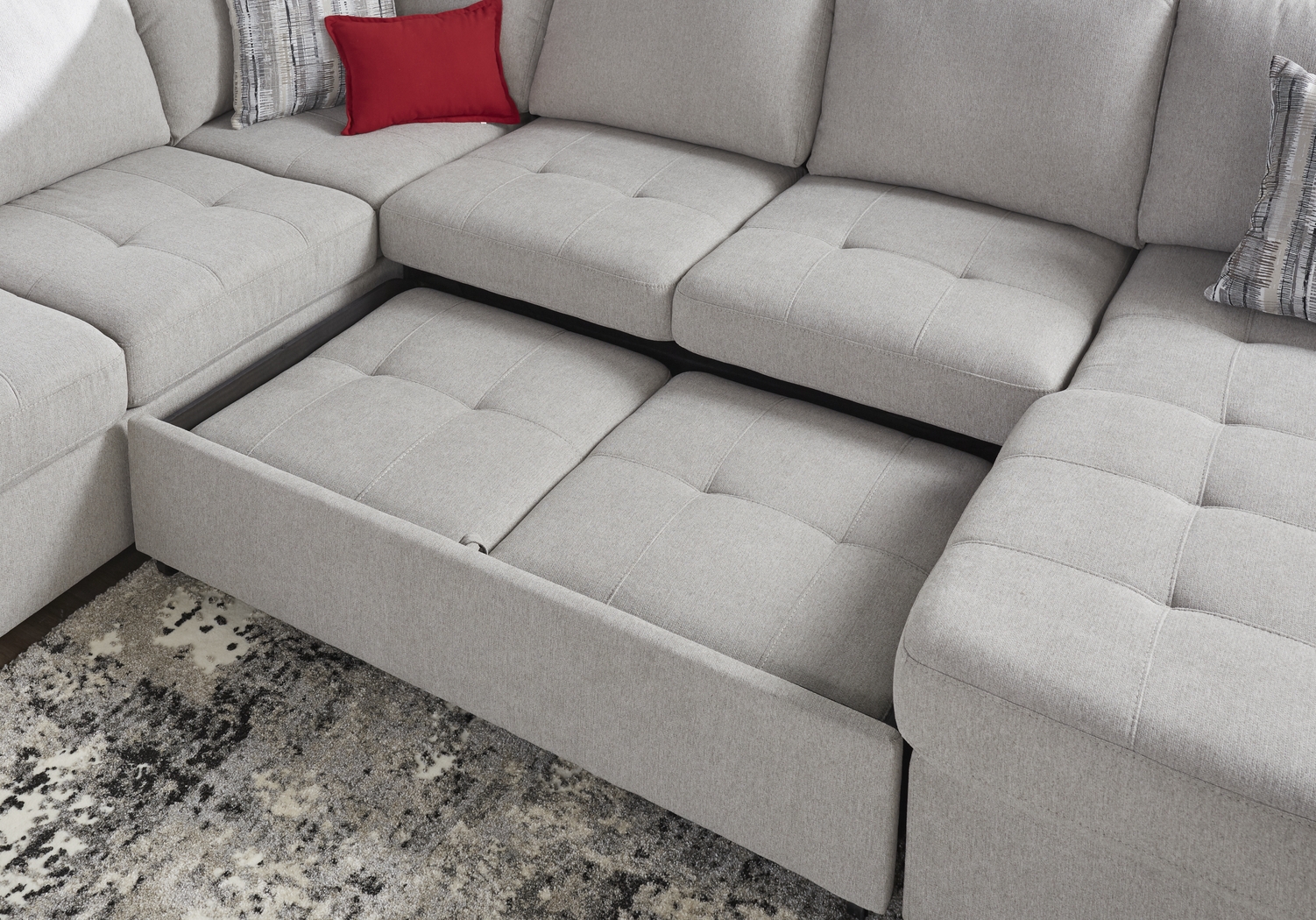 Angelino Heights Gray 3 Pc Sleeper Sectional - Thumbnail - Image 6