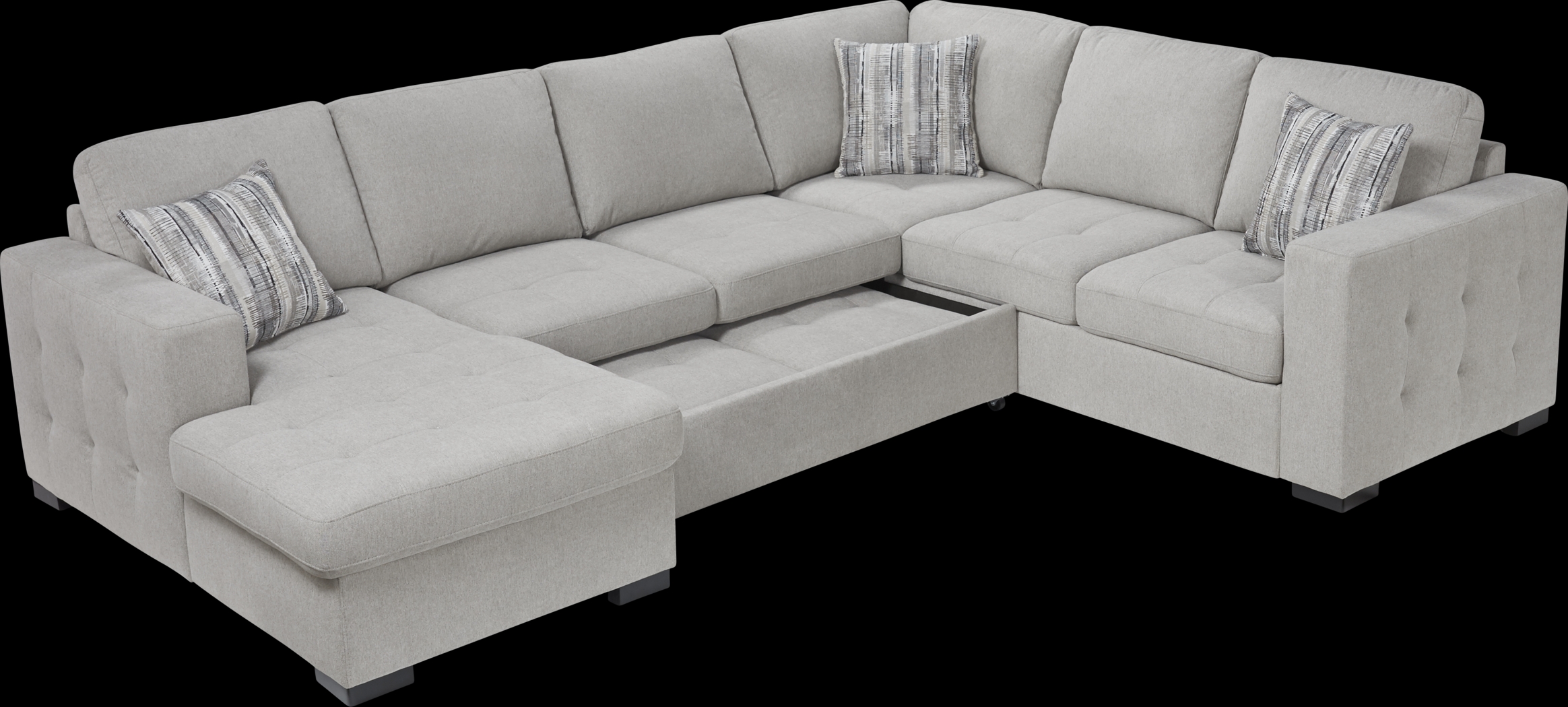 Angelino Heights Gray 3 Pc Sleeper Sectional - Thumbnail - Image 4