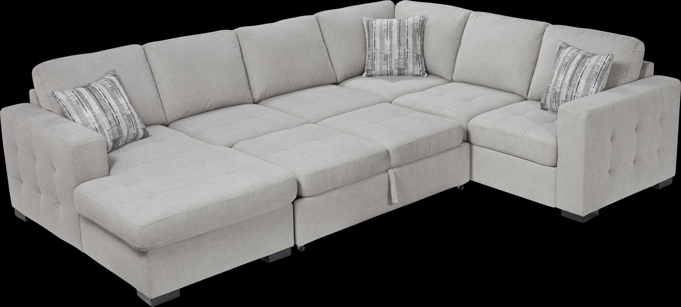 Angelino Heights Gray 3 Pc Sleeper Sectional - Thumbnail - Image 5