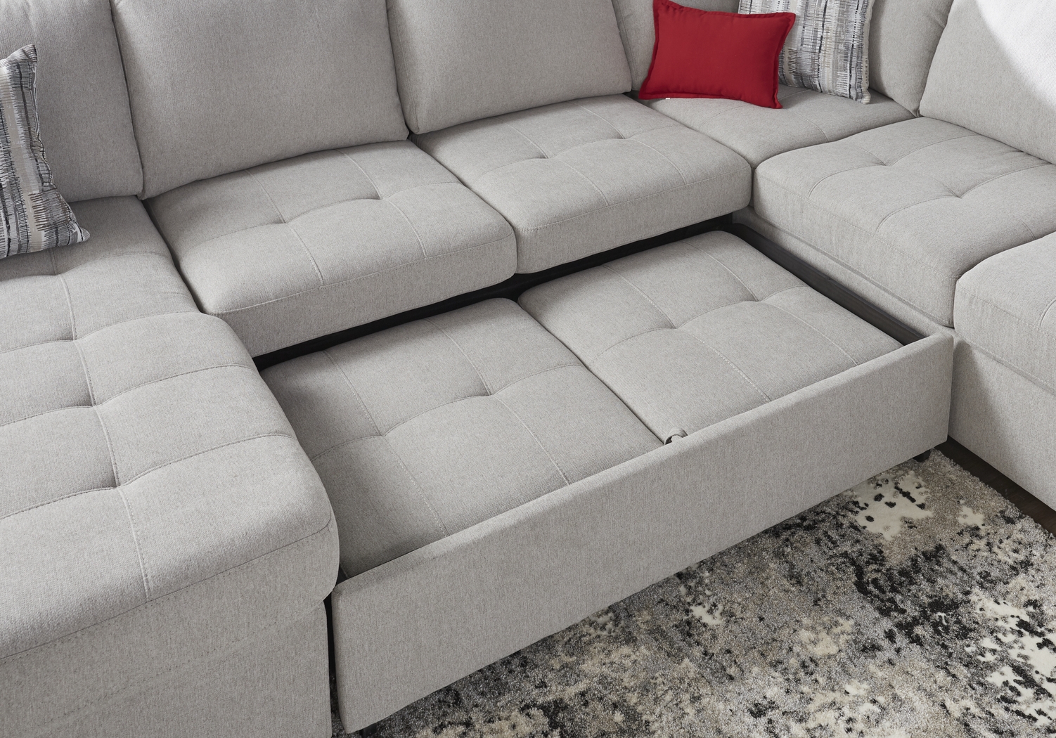 Angelino Heights Gray 3 Pc Sleeper Sectional - Thumbnail - Image 6