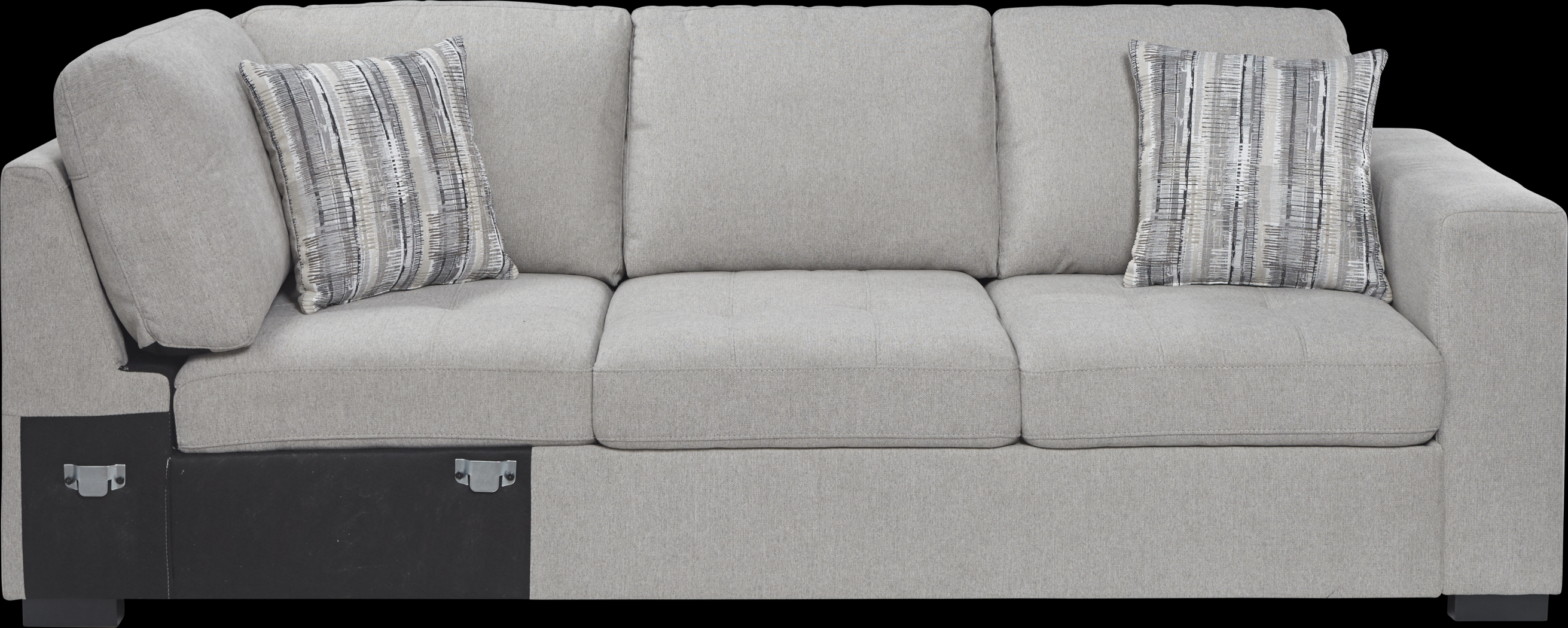 Angelino Heights Gray 3 Pc Sleeper Sectional - Thumbnail - Image 9